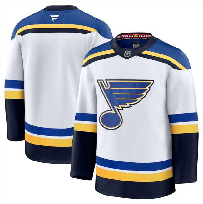 Mens St. Louis Blues Blank White 2024-25 Away Stitched Hockey Jersey Dzhi